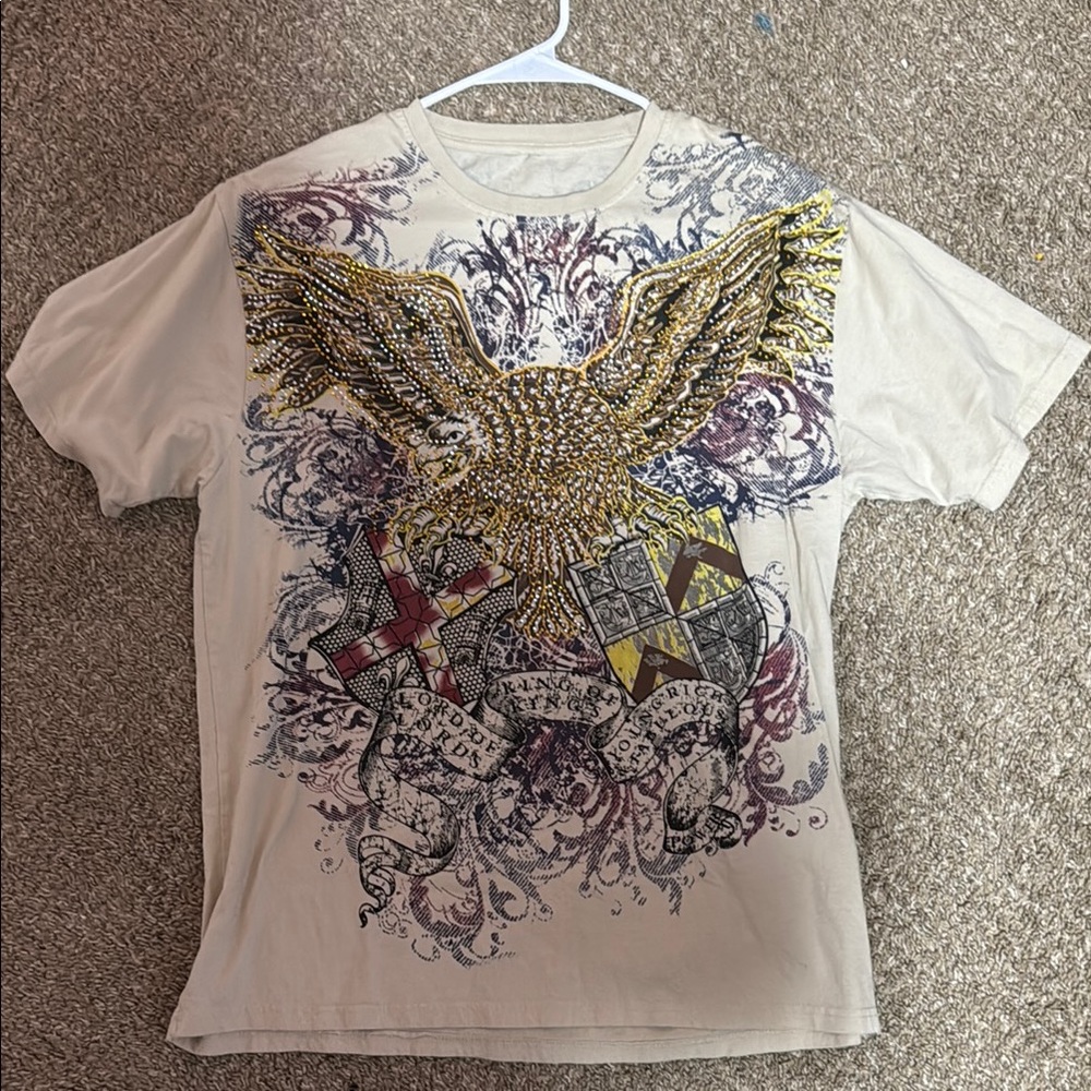 Men's Graphic T-Shirt with Eagle Design GRUNGE PUNK Y2K AFFLICTION ELITE